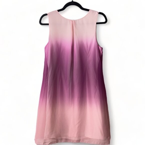 Venus Pink Purple Ombre Knee Length Flowy Shift Dress (8) - Picture 6 of 12